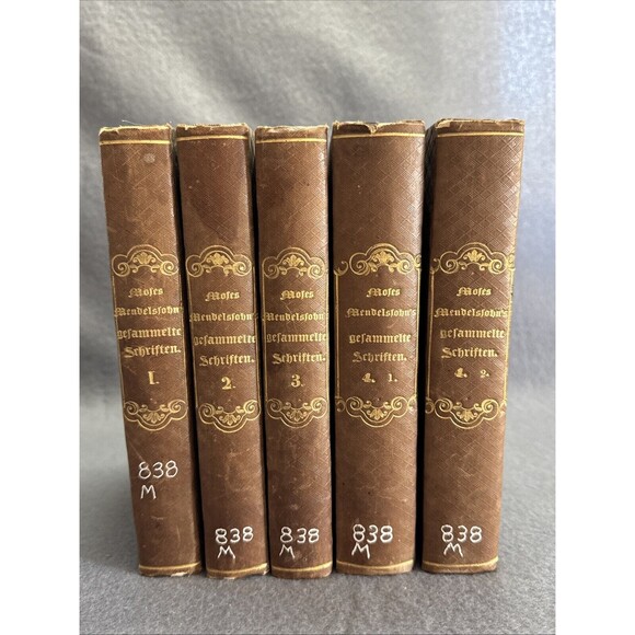 Moses Mendelssohn's Gesammelte Schriften in GERMAN Vol 1-4.2 Antique 1843